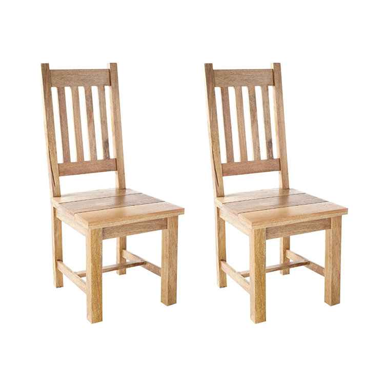 Union Rustic Donoho Solid Wood Ladder Back Dining Chair in Light Oak